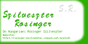 szilveszter rosinger business card